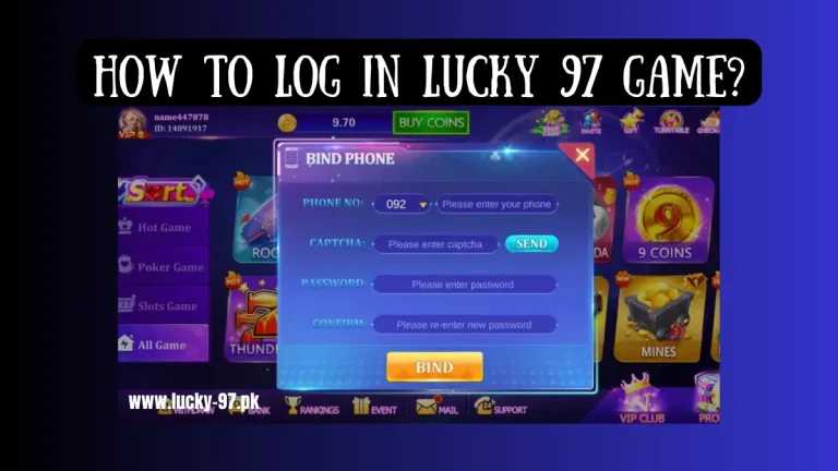 log in account on lucky 97 game